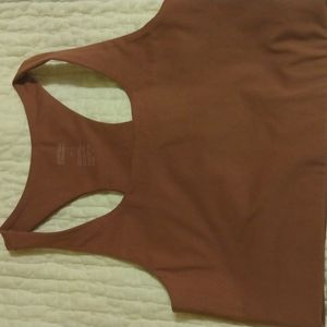 Girlfriend collective paloma brown racerback sports bra medium